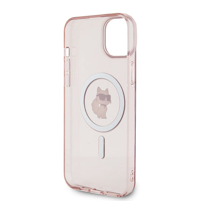 Funda MagSafe para Apple iPhone 15 Plus / 14 Plus, Karl Lagerfeld, IML Choupette, Rosa