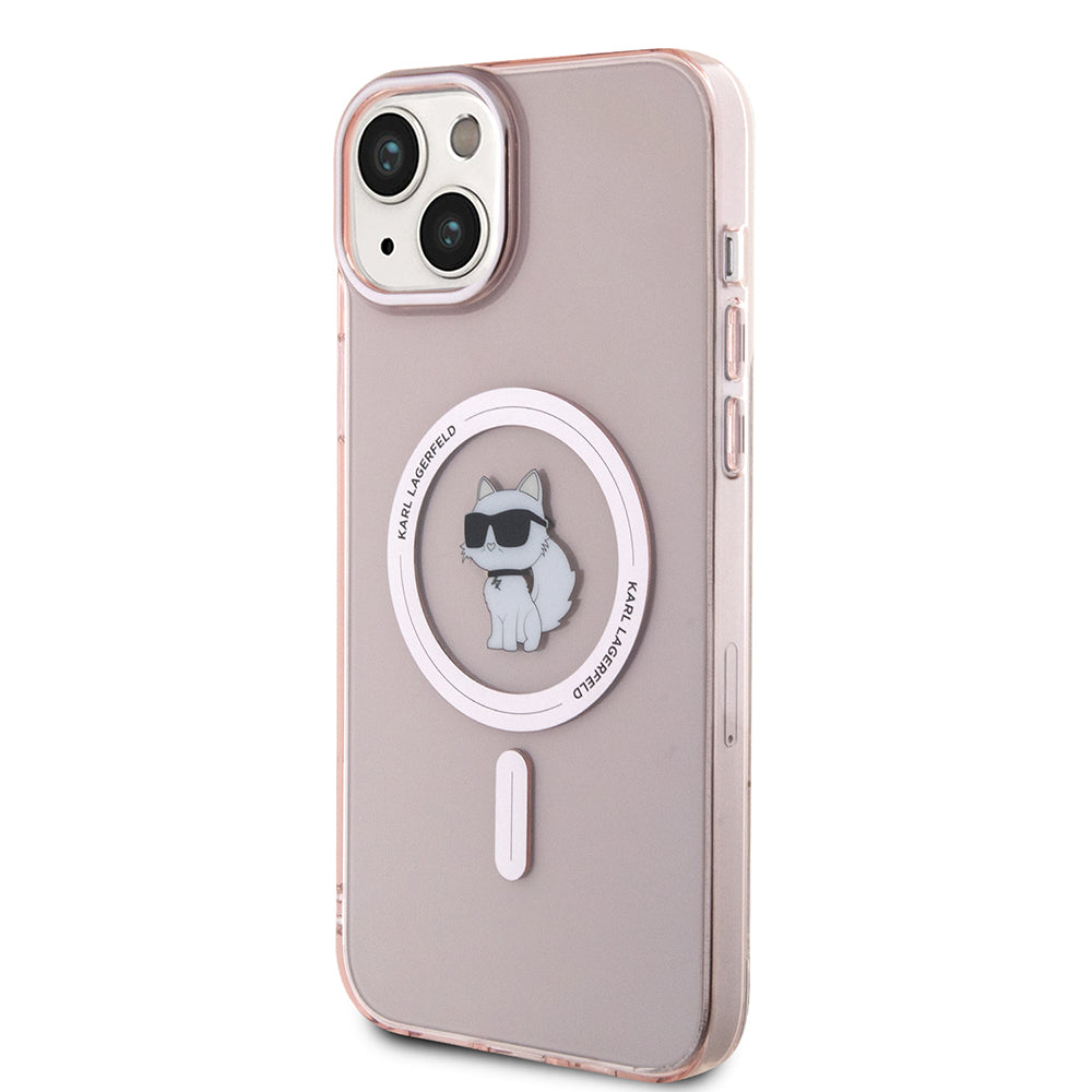 Funda MagSafe para Apple iPhone 15 Plus / 14 Plus, Karl Lagerfeld, IML Choupette, Rosa