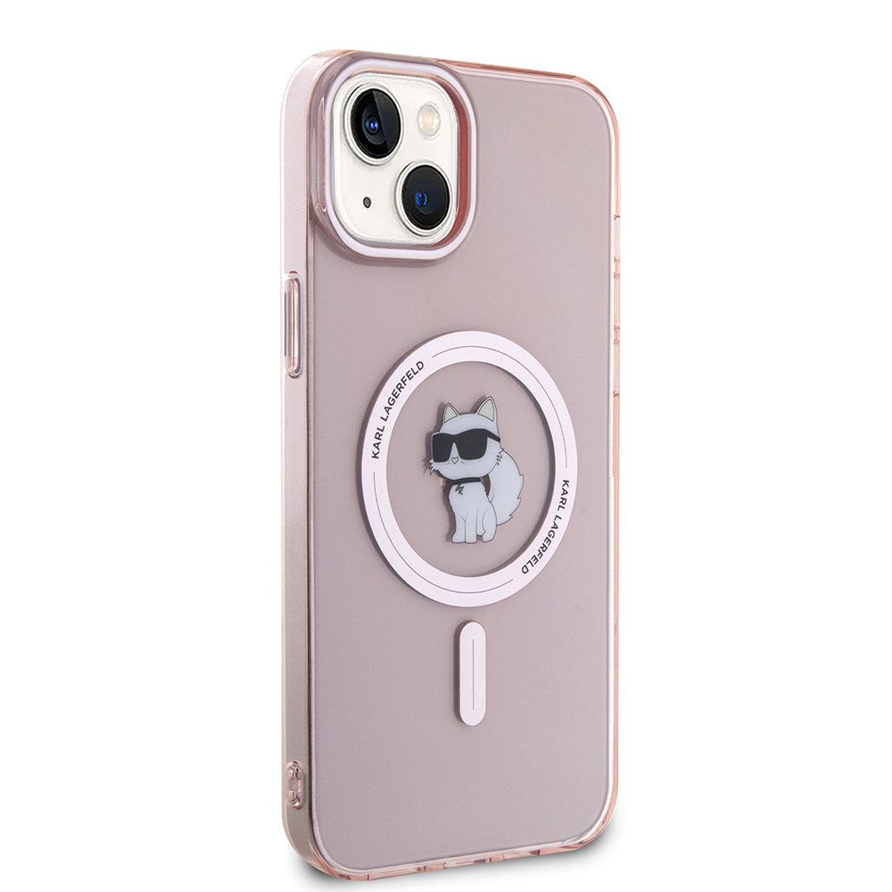 Funda MagSafe para Apple iPhone 15 Plus / 14 Plus, Karl Lagerfeld, IML Choupette, Rosa