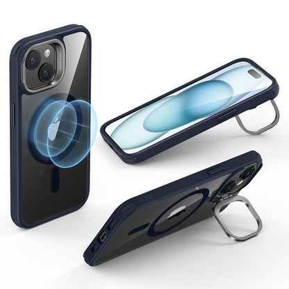 Funda MagSafe para Apple iPhone 15 Plus, ESR, Classic Hybrid Kickstand, Azul Marino Transparente