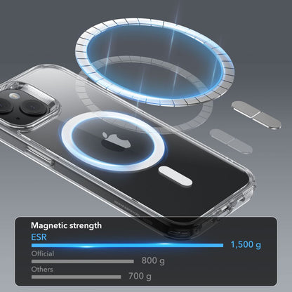 Funda MagSafe para Apple iPhone 15 Plus, ESR, Classic Hybrid, Transparente