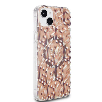 Funda MagSafe para Apple iPhone 15 Plus, Guess, IML Gcube, Marrón