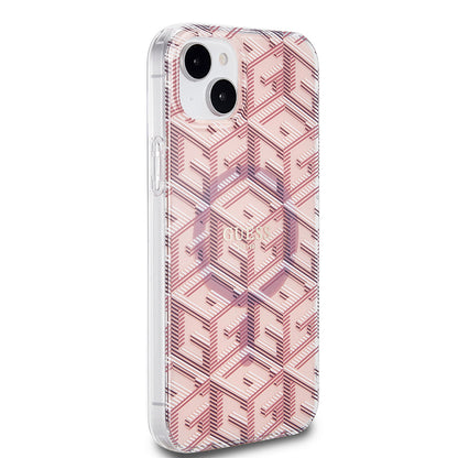 Funda MagSafe para Apple iPhone 15 Plus, Guess, IML Gcube, Rosa