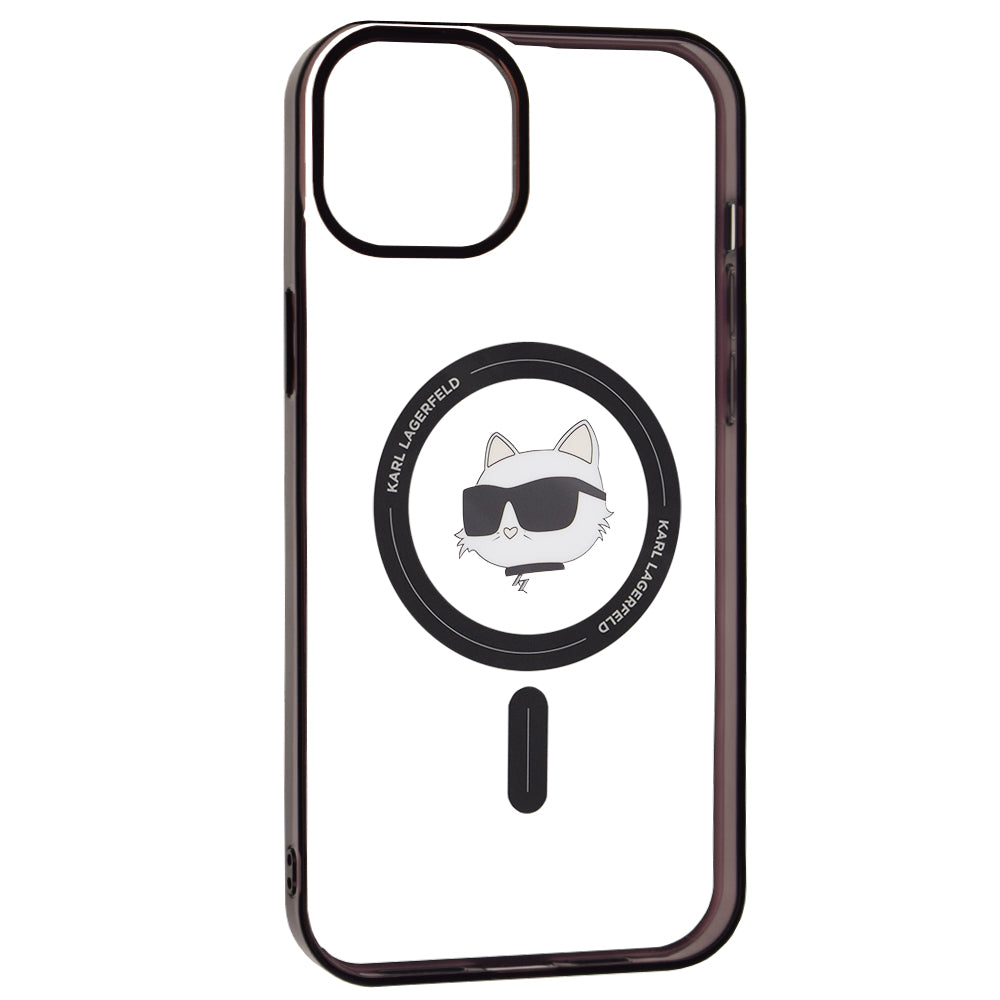Funda MagSafe para Apple iPhone 15 Plus, Karl Lagerfeld, IML Choupette's Head, Transparente