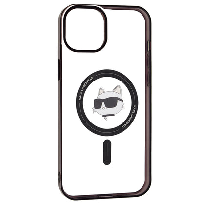 Funda MagSafe para Apple iPhone 15 Plus, Karl Lagerfeld, IML Choupette's Head, Transparente