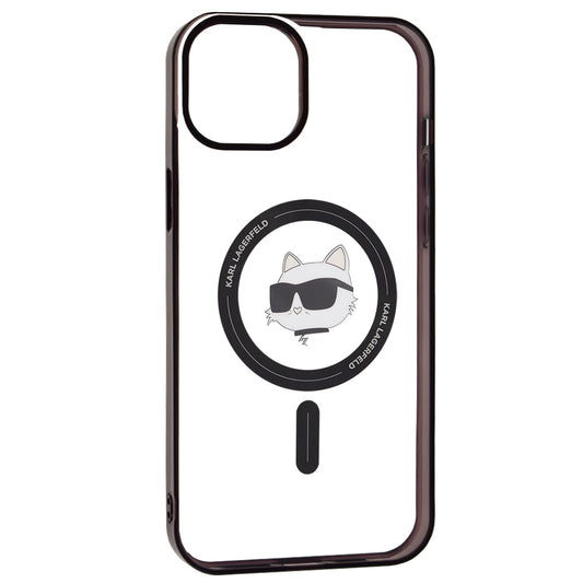 Funda MagSafe para Apple iPhone 15 Plus, Karl Lagerfeld, IML Choupette's Head, Transparente