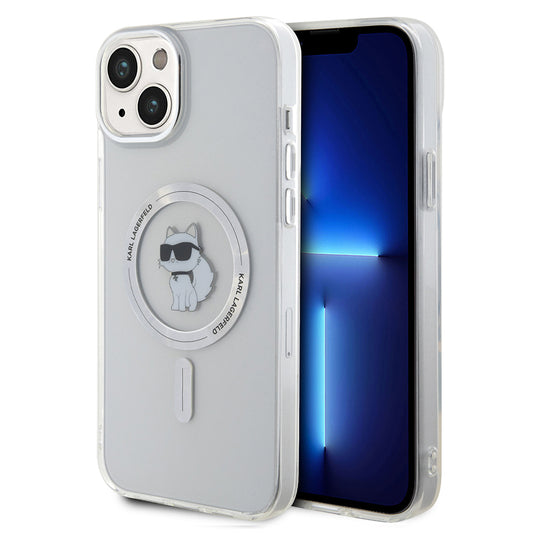 Funda MagSafe para Apple iPhone 15 Plus / 14 Plus, Karl Lagerfeld, IML Choupette, Transparente