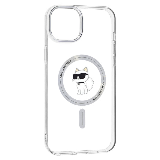 Funda MagSafe para Apple iPhone 15 Plus / 14 Plus, Karl Lagerfeld, IML Choupette, Transparente