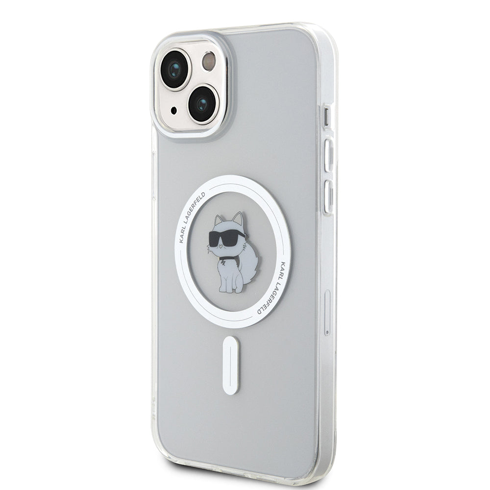 Funda MagSafe para Apple iPhone 15 Plus / 14 Plus, Karl Lagerfeld, IML Choupette, Transparente