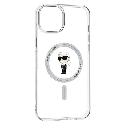 Funda MagSafe para Apple iPhone 15 Plus, Karl Lagerfeld, IML Ikonik Karl, Transparente