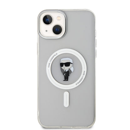 Funda MagSafe para Apple iPhone 15 Plus, Karl Lagerfeld, IML Ikonik Karl, Transparente