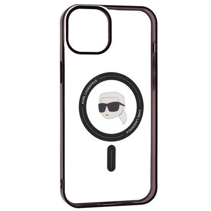 Funda MagSafe para Apple iPhone 15 Plus, Karl Lagerfeld, IML Karl's Head, Transparente
