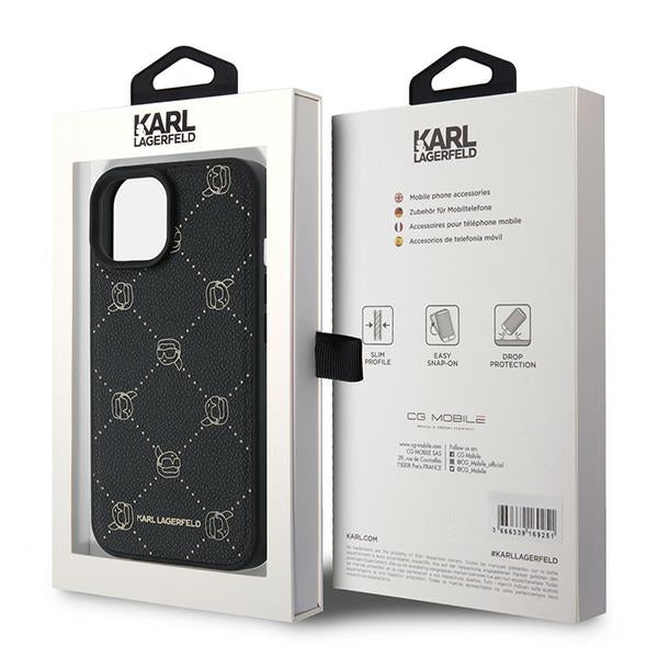 Funda MagSafe para Apple iPhone 15 Plus, Karl Lagerfeld, Karl's Head, Negra