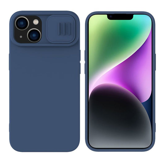 Funda MagSafe para Apple iPhone 15 Plus, Nillkin, CamShield Silky, Azul