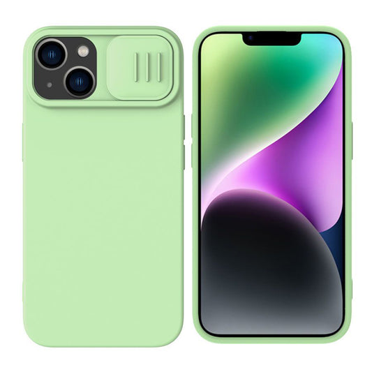 Funda MagSafe para Apple iPhone 15 Plus, Nillkin, CamShield Silky, Verde Claro