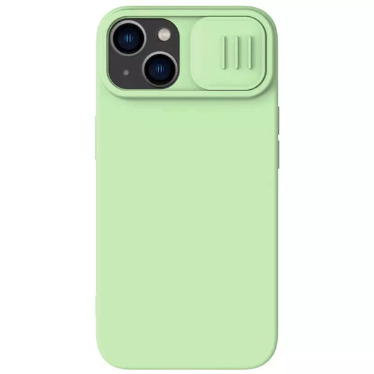Funda MagSafe para Apple iPhone 15 Plus, Nillkin, CamShield Silky, Verde Claro