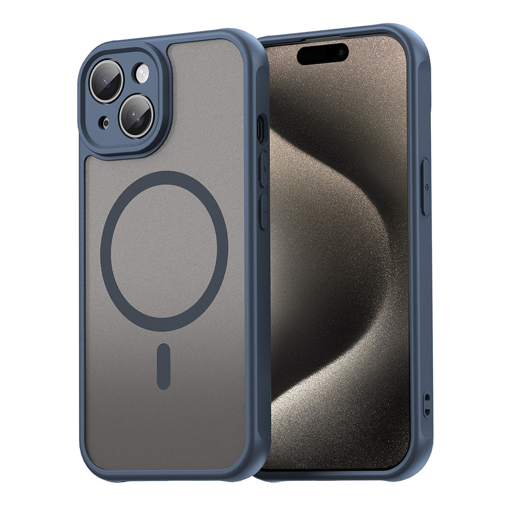Funda MagSafe para Apple iPhone 15 Plus, Techsuit, HaloFrost II, Azul Marino