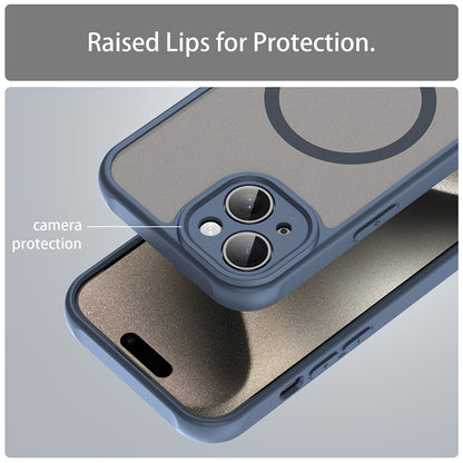 Funda MagSafe para Apple iPhone 15 Plus, Techsuit, HaloFrost II, Azul Marino