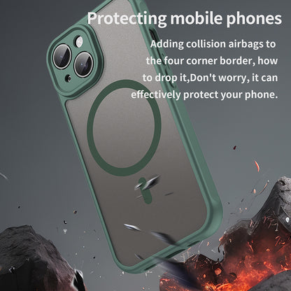 Funda MagSafe para Apple iPhone 15 Plus, Techsuit, HaloFrost II, Verde