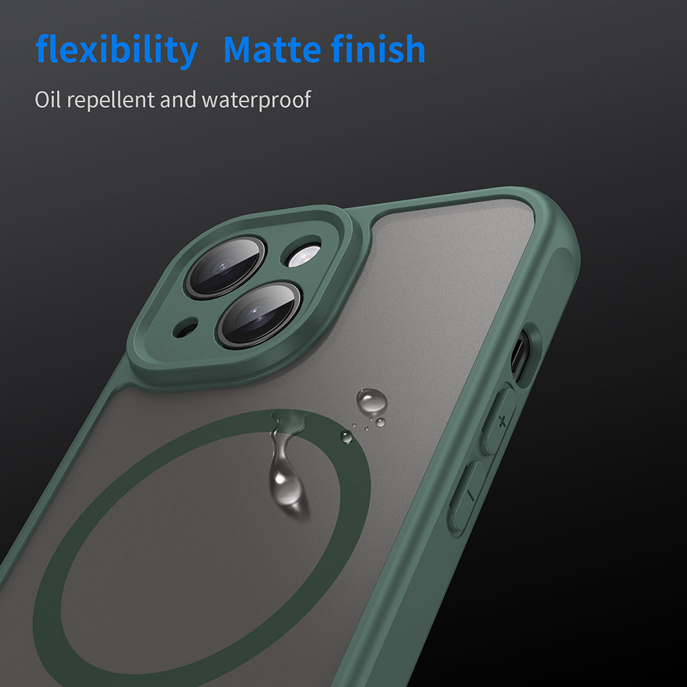 Funda MagSafe para Apple iPhone 15 Plus, Techsuit, HaloFrost II, Verde