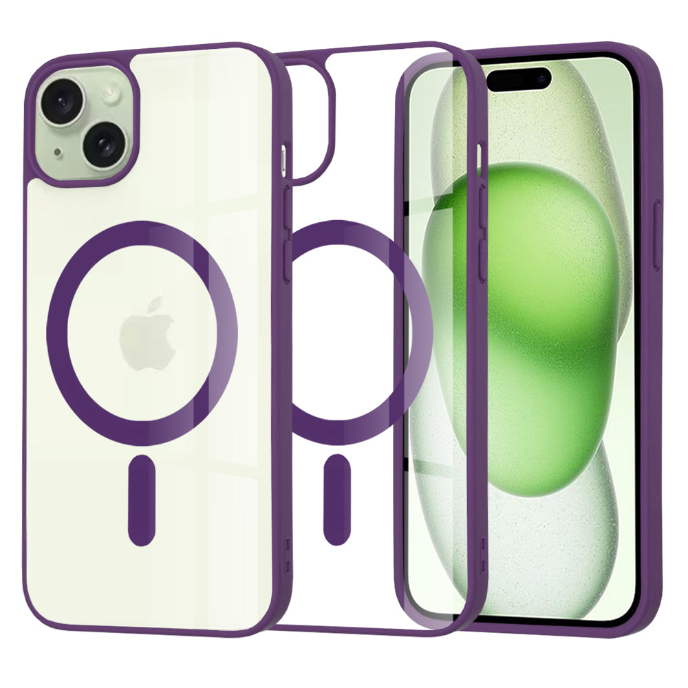 Funda MagSafe para Apple iPhone 15 Plus, Techsuit, Pro, Morado