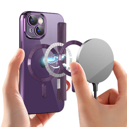 Funda MagSafe para Apple iPhone 15 Plus, Techsuit, SmartMag Book, Morado