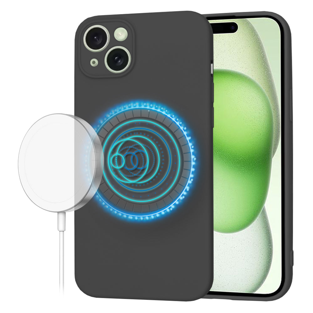 Funda MagSafe para Apple iPhone 15 Plus, Techsuit, SoftFlex, Negra