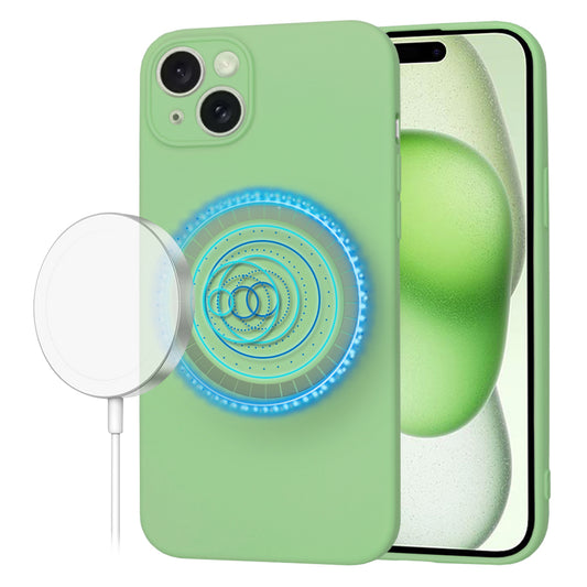 Funda MagSafe para Apple iPhone 15 Plus, Techsuit, SoftFlex, Verde Claro