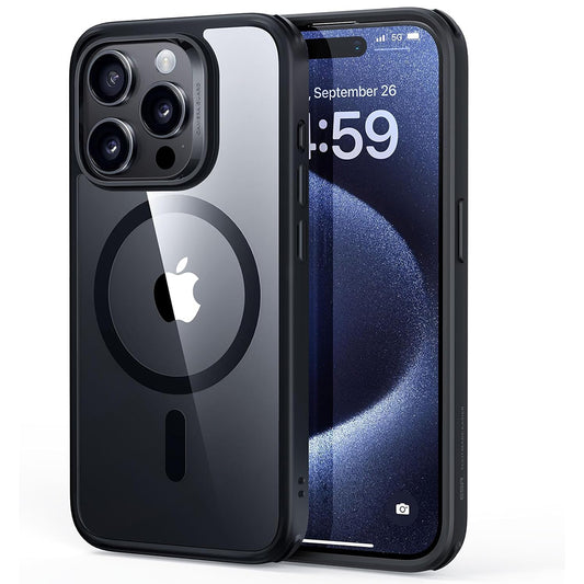 Funda MagSafe para Apple iPhone 15 Pro, ESR, Classic Hybrid, Negra Transparente