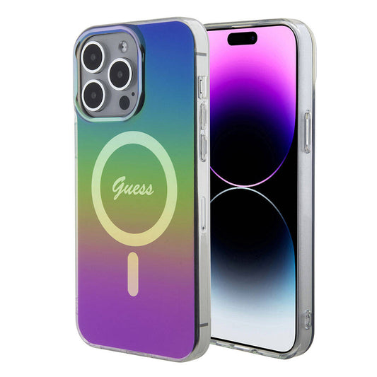 Funda MagSafe para Apple iPhone 15 Pro, Guess, IML Iridescente, Multicolor