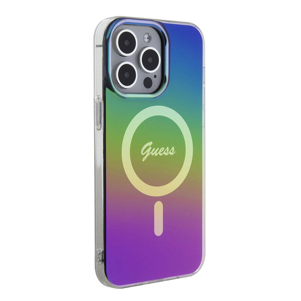Funda MagSafe para Apple iPhone 15 Pro, Guess, IML Iridescente, Multicolor