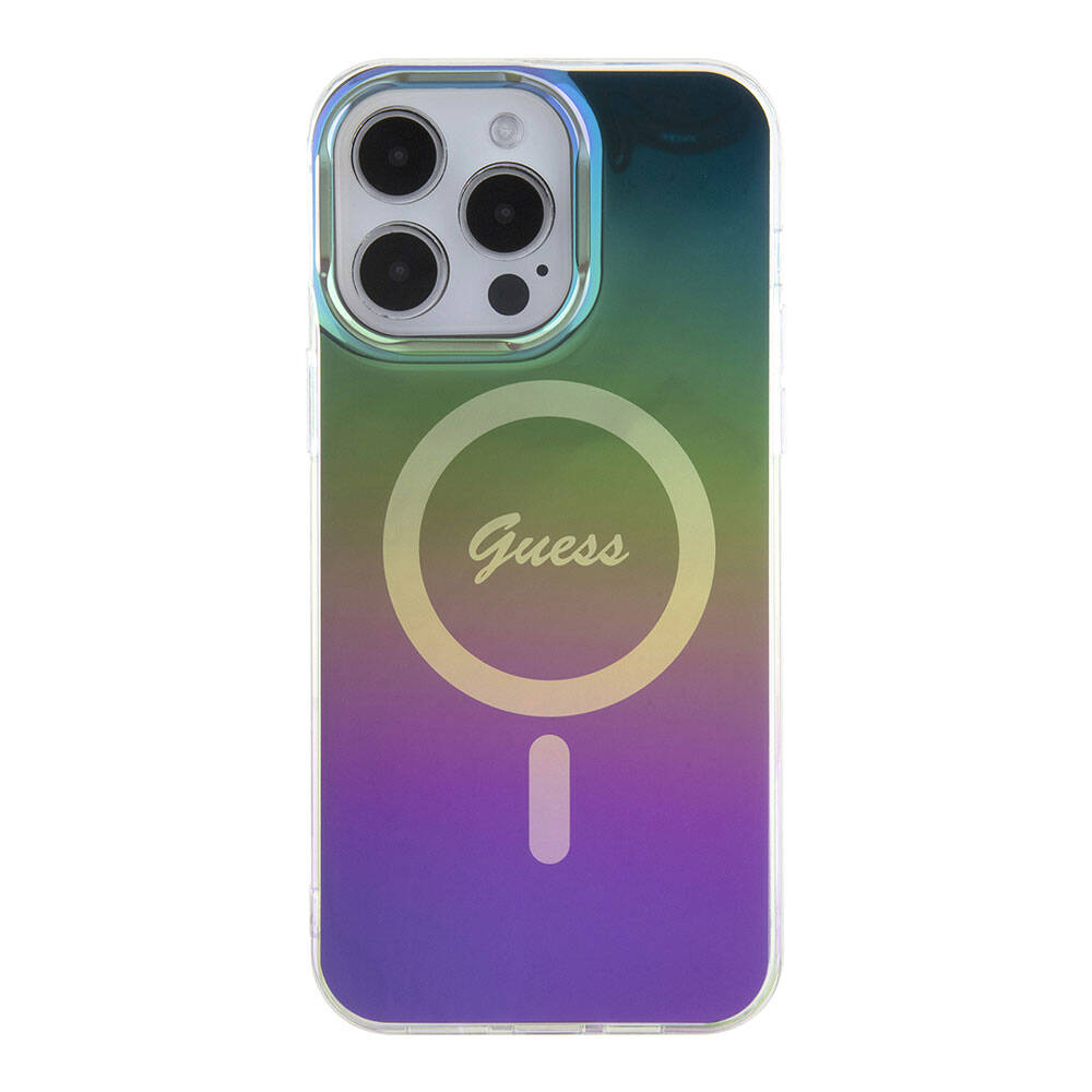 Funda MagSafe para Apple iPhone 15 Pro, Guess, IML Iridescente, Multicolor