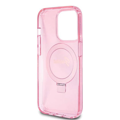 Funda MagSafe para Apple iPhone 15 Pro, Guess, IML Ring Stand Glitter, Rosa