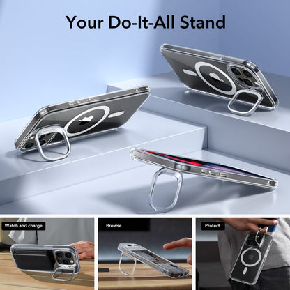 Funda MagSafe para Apple iPhone 15 Pro Max, ESR, Classic Hybrid Kickstand, Transparente