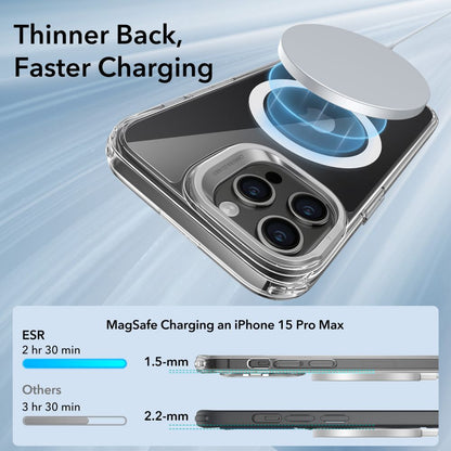 Funda MagSafe para Apple iPhone 15 Pro Max, ESR, Classic Hybrid Kickstand, Transparente