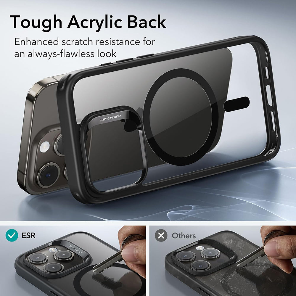 Funda MagSafe para Apple iPhone 15 Pro Max, ESR, Classic Hybrid, Negra Transparente