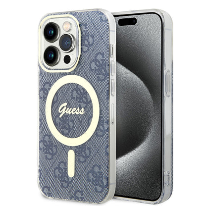 Funda MagSafe para Apple iPhone 15 Pro Max, Guess, IML 4G, Azul