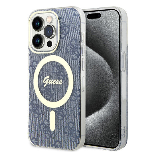 Funda MagSafe para Apple iPhone 15 Pro Max, Guess, IML 4G, Azul