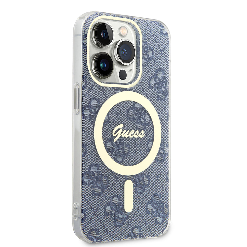 Funda MagSafe para Apple iPhone 15 Pro Max, Guess, IML 4G, Azul