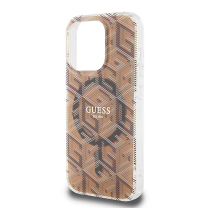 Funda MagSafe para Apple iPhone 15 Pro Max, Guess, IML Gcube, Marrón