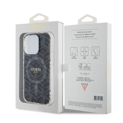 Funda MagSafe para Apple iPhone 15 Pro Max, Guess, IML Gcube, Negra