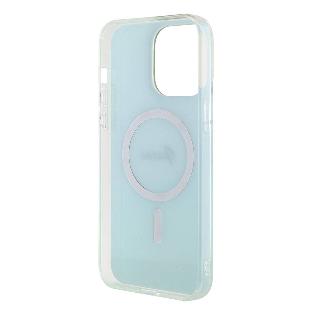 Funda MagSafe para Apple iPhone 15 Pro Max, Guess, IML Iridescente, Turquesa