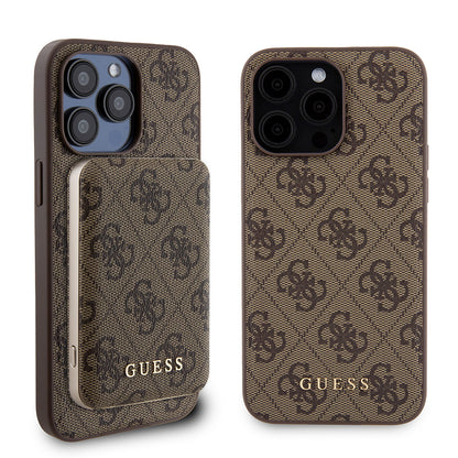 Funda MagSafe para Apple iPhone 15 Pro Max, Guess, Powerbank 4G Metal Logo, Marrón