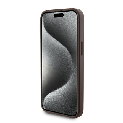 Funda MagSafe para Apple iPhone 15 Pro Max, Guess, Powerbank 4G Metal Logo, Marrón