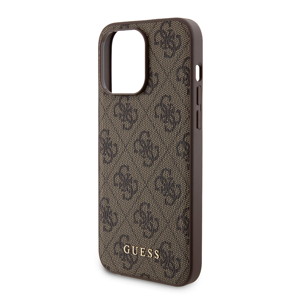 Funda MagSafe para Apple iPhone 15 Pro Max, Guess, Powerbank 4G Metal Logo, Marrón