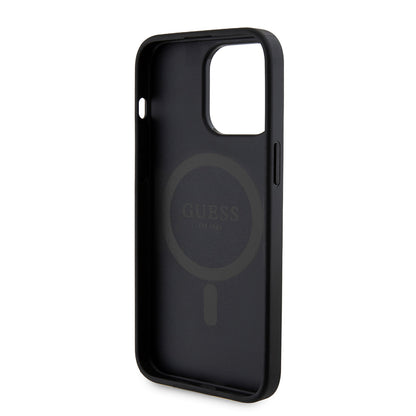 Funda MagSafe para Apple iPhone 15 Pro Max, Guess, Powerbank 4G Metal Logo, Negra