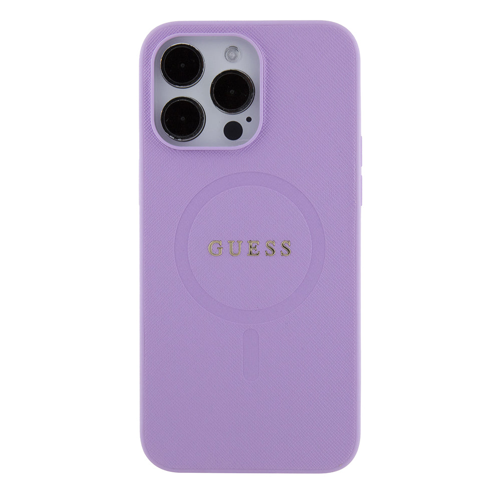 Funda MagSafe para Apple iPhone 15 Pro Max, Guess, Saffiano, Morado