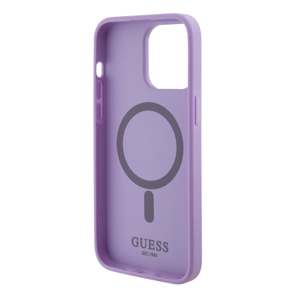 Funda MagSafe para Apple iPhone 15 Pro Max, Guess, Saffiano, Morado
