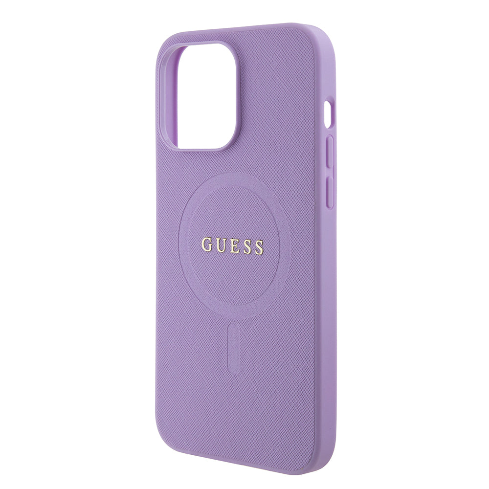 Funda MagSafe para Apple iPhone 15 Pro Max, Guess, Saffiano, Morado
