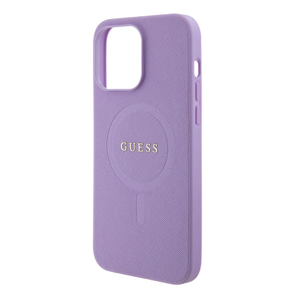 Funda MagSafe para Apple iPhone 15 Pro Max, Guess, Saffiano, Morado